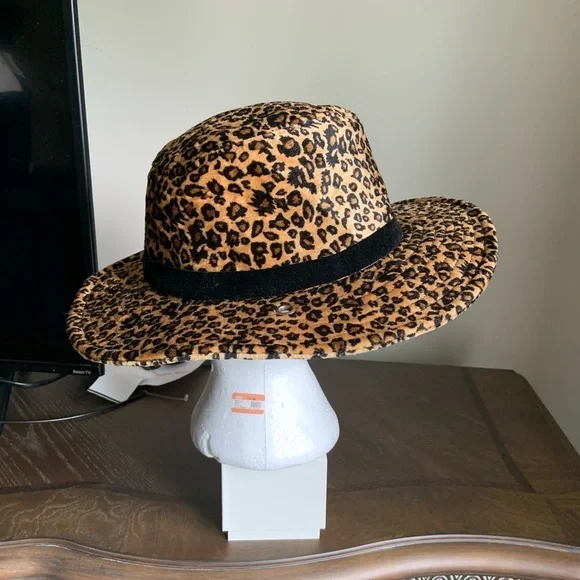 Leopard Print Wide Brim Hat - Picture 6 of 6